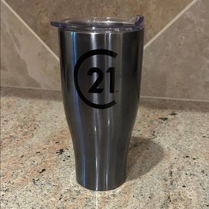 Charcoal Silver Tumbler with Lid